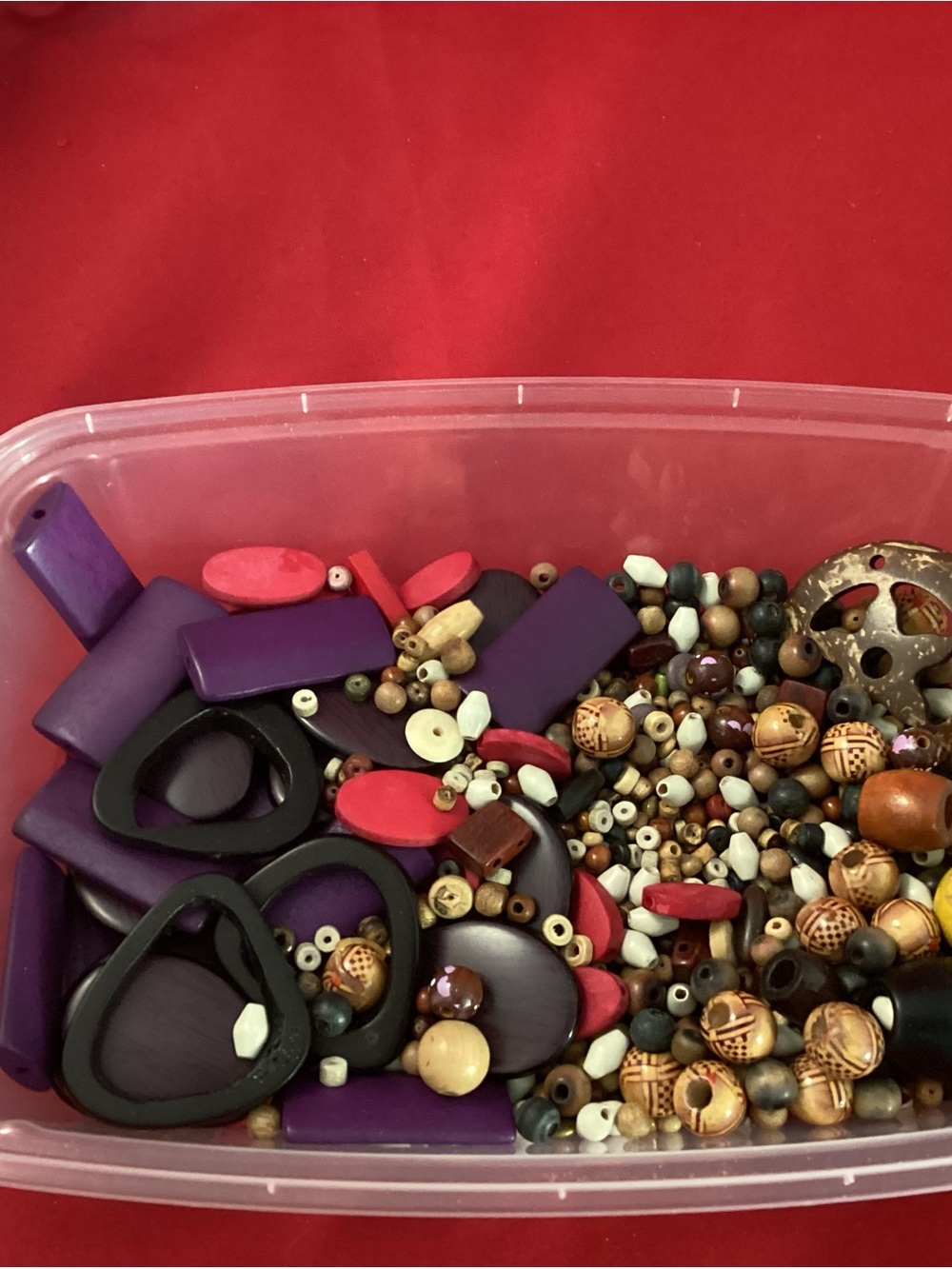 260 grams Assorted mostly Wood beads for jewelry making